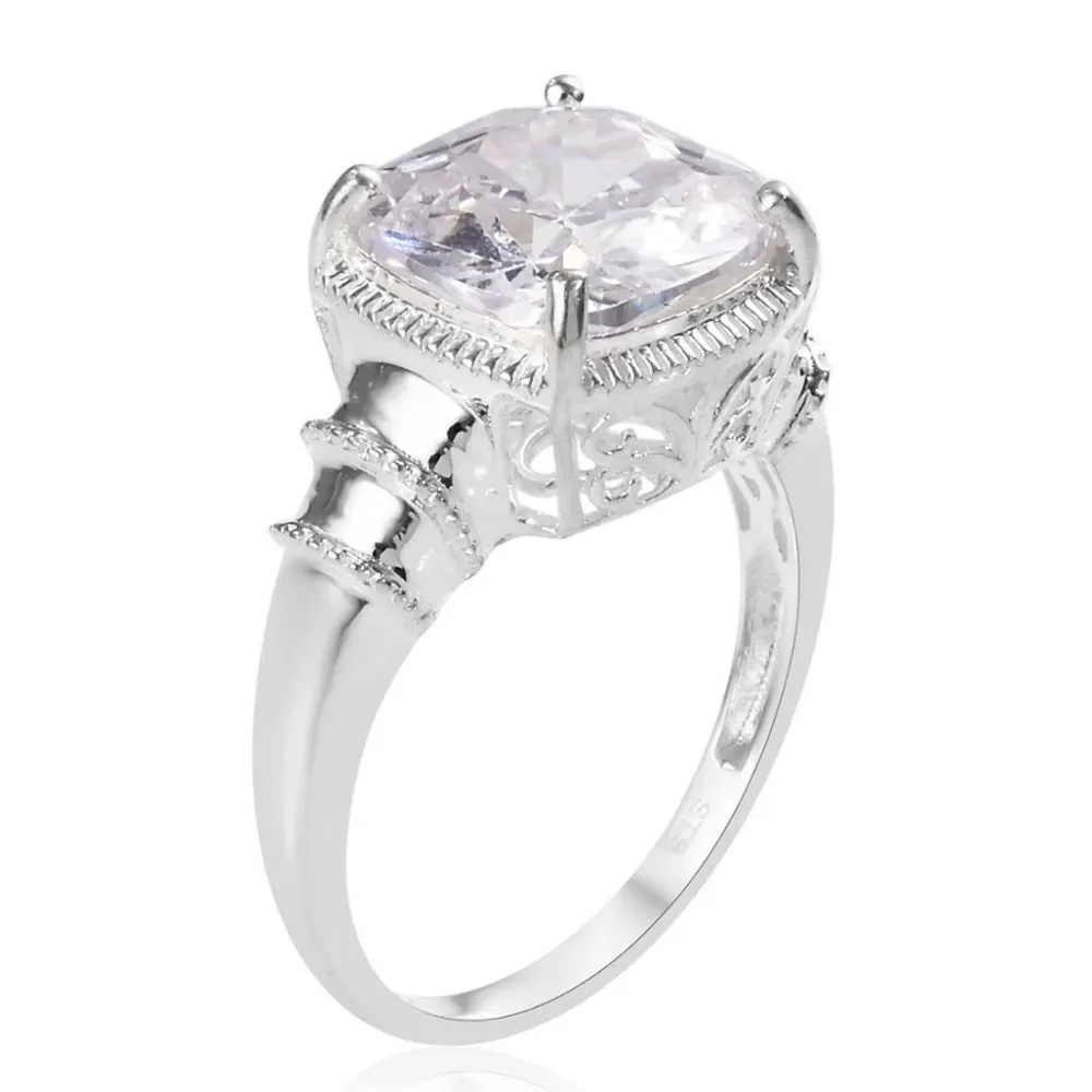 Simulated Diamond Ring in Sterling Silver